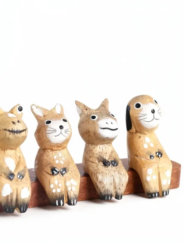 Фигура &laquo;Зверушки на скамейке&raquo;, 18&times;6&times;4.5 см, дерево, коричневый