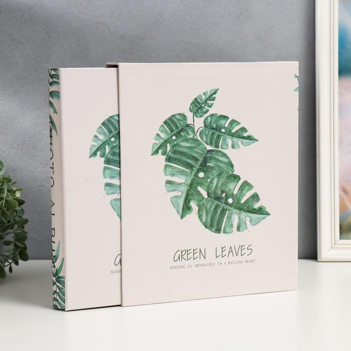 Фотоальбом на 200 фото 13х18 в коробке Фотоальбом на 200 фото 13х18 в коробке "Пальмовые листья" 25,8х31х5,5 см