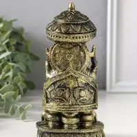 Сувенир полистоун "Ганеша с крысами" бронза 5,3х8х15,5 см