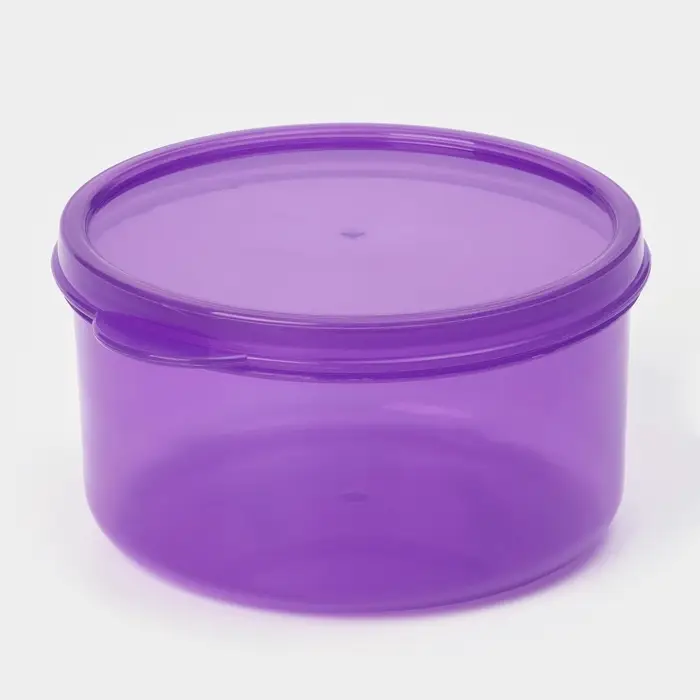 Контейнер круглый Доляна, пищевой, 300 мл, цвет фиолетовый Контейнер круглый Доляна, пищевой, 300 мл, цвет фиолетовый