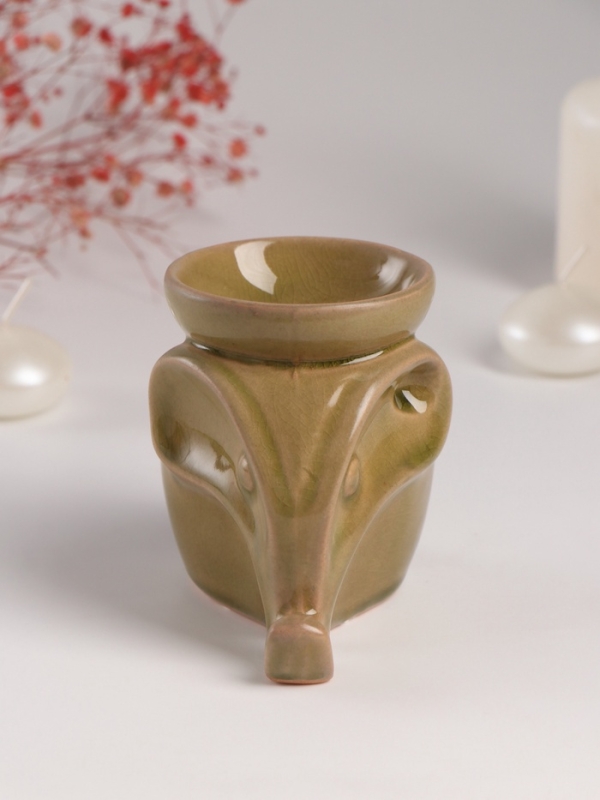 Аромалампа керамика Аромалампа керамика "Слонёнок" тёмно-оливковая 8х10х9 см