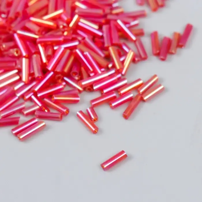 Бисер  Бисер "Zlatka" стеклярус 10 г №0165 красный