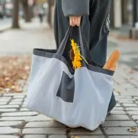 Сумка изо льна двухсторонняя SL HOME Linear bag, 67&times;35 см