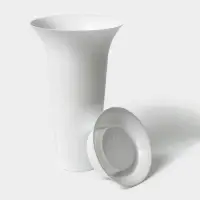 Ваза для цветов, 3 л, d=19 см, h=33 см, пластиковая, белая