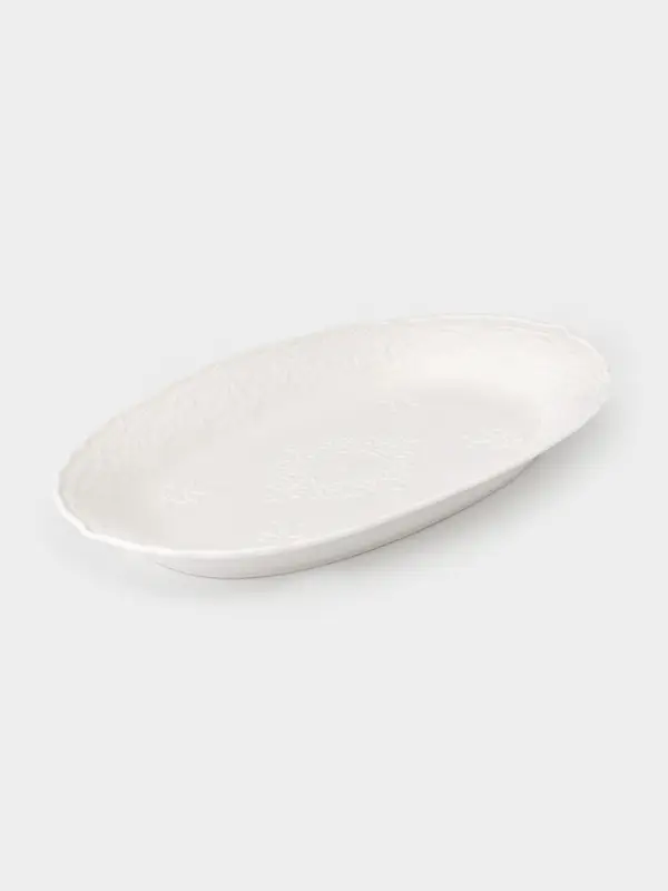 Блюдо сервировочное &laquo;Сьюзен&raquo;, 30&times;18&times;3 см, керамика, белое