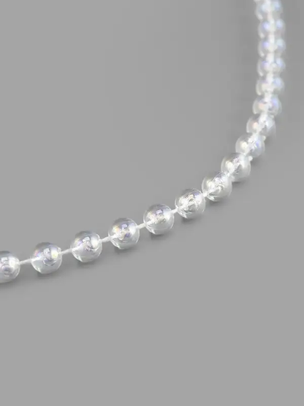 Бусы на нитях, с голографией, 6 мм, 9&plusmn;1 м, прозрачные