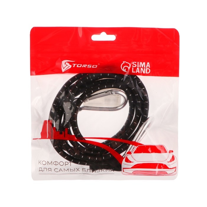 Резинка для крепления багажа TORSO, 150 см, d6 мм, металлический карабин Резинка для крепления багажа TORSO, 150 см, d6 мм, металлический карабин