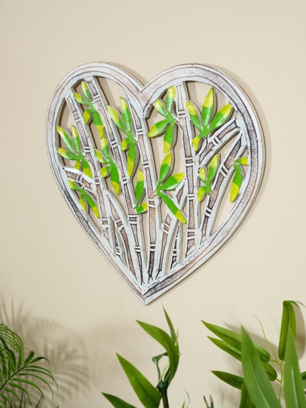 Панно резное МДФ "Сердце бамбук", 40х40х0,6 см
