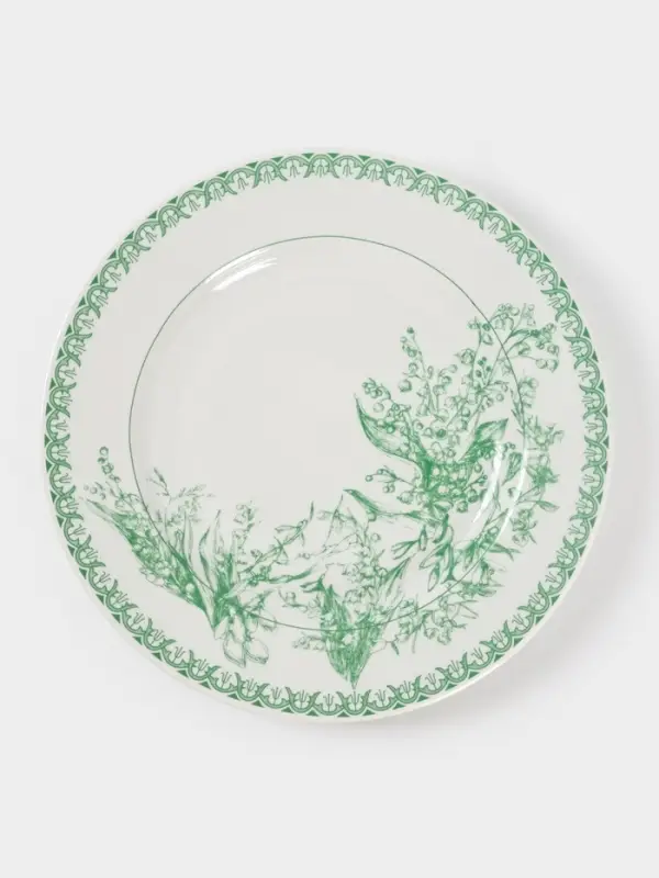 Тарелка Дулевский фарфор «Райские ландыши», d=20 см, фарфор Тарелка Дулевский фарфор «Райские ландыши», d=20 см, фарфор