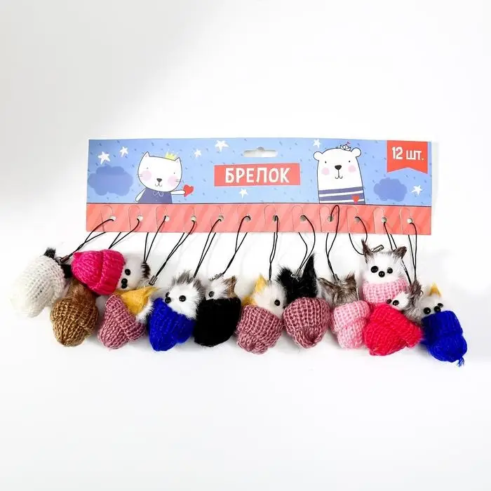 Пушистик подвеска Пушистик подвеска "Котик сидит в шапочке" МИКС 5х3х3 см