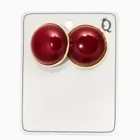 Серьги акрил "Стиль", круг, цвет бордовый в золоте