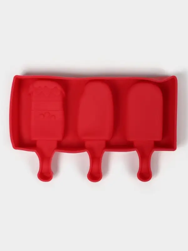 Форма для мороженого &laquo;Эскимо со сладостями&raquo;, силикон, 19.5&times;17.7 см, 3 ячейки (7&times;4.2 см), МИКС