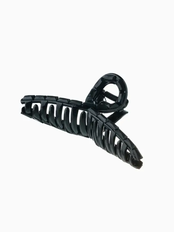 Крабик для волос &laquo;Кэрол&raquo;, петелька, 11&times;4 см, чёрный