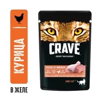 Влажный корм Crave для кошек, пауч курица в желе 70г Влажный корм Crave для кошек, пауч курица в желе 70г