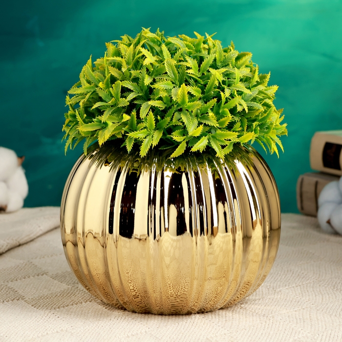 Кашпо  Кашпо "Лоис" золотое, 15х15х11см