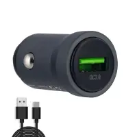 Автомобильное зарядное устройство с кабелем USB на Type-C USB QC3.0 Z62 Hoco серый