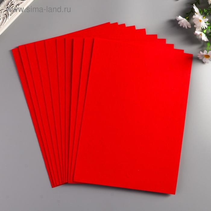 Фетр мягкий 1 мм Фетр мягкий 1 мм "Красный" набор 10 листов формат А4