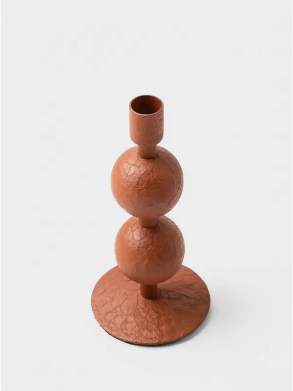 Подсвечник на 1 свечу &laquo;Бисквит&raquo;, с 2 сферами, 8.5&times;8.5&times;18 &plusmn; 1 см
