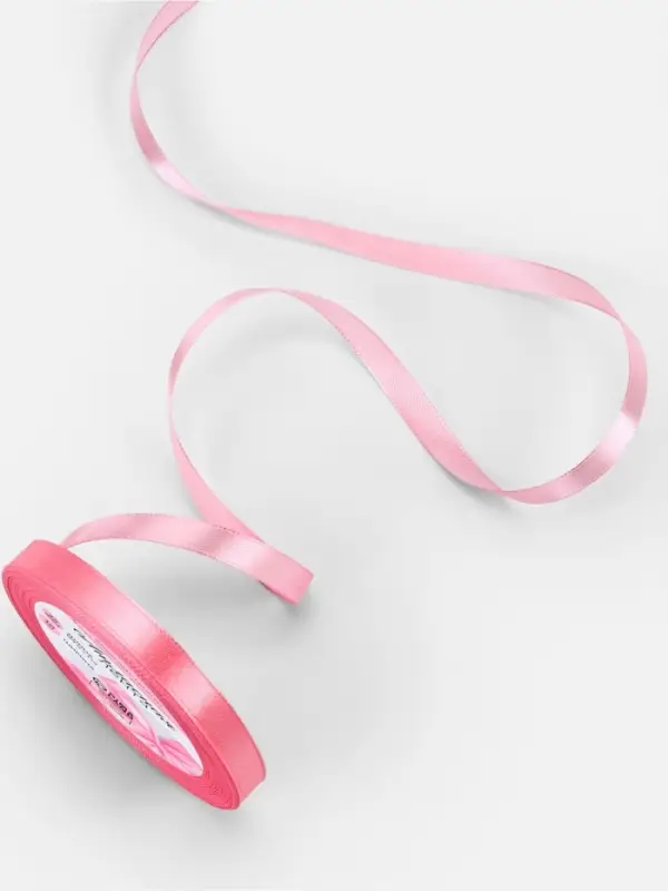 Лента атласная, 10 мм, 23±1 м, нежно-розовая Лента атласная, 10 мм, 23±1 м, нежно-розовая