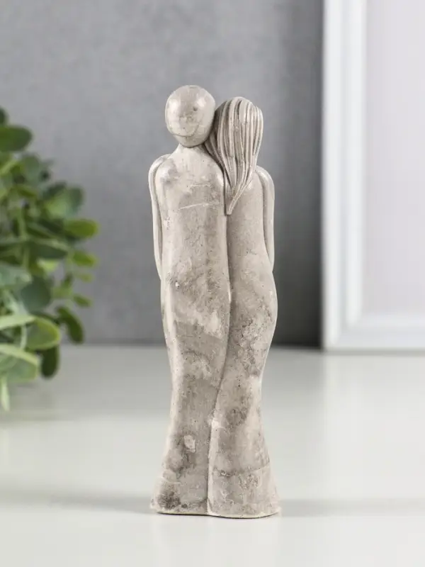 Фигура гипс Фигура гипс "Пара сердце" 14х4,5 см, под камень