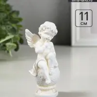 Фигурка гипс &laquo;Ангел на шаре&raquo;, позолота, 11&times;5&times;5 см