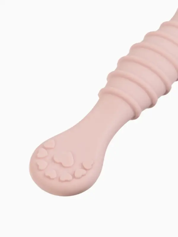 Ложка детская для прикорма, силикон, набор 3 шт., розовый M&B