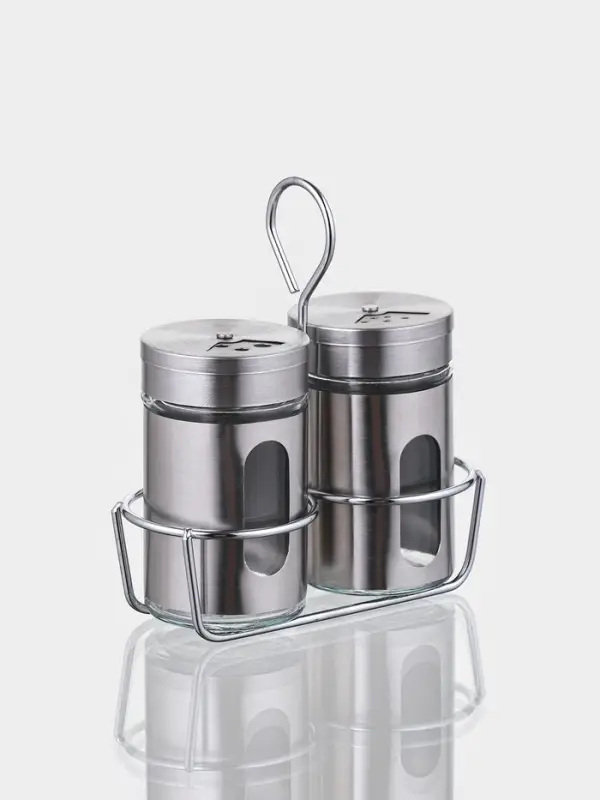 Набор для специй Набор для специй "Стиль" 2 шт, на подставке, 130 мл