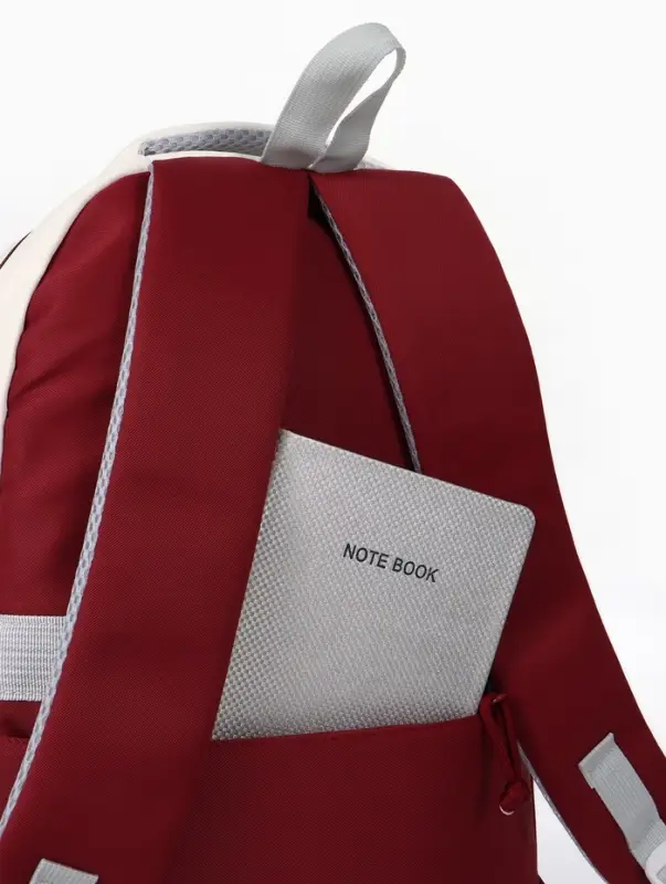 Рюкзак школьный, с кошельком, 4 кармана, 33&times;14&times;43 см, бордовый