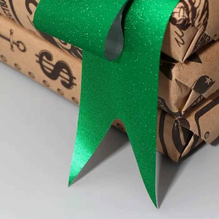 Бант - бабочка, Металлизированный с глиттером №4.5, зелёный Бант - бабочка, Металлизированный с глиттером №4.5, зелёный