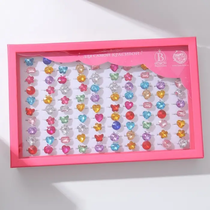 Кольцо детское Выбражулька «Ассорти», форма МИКС, МИКС, безразмерное Кольцо детское Выбражулька «Ассорти», форма МИКС, МИКС, безразмерное