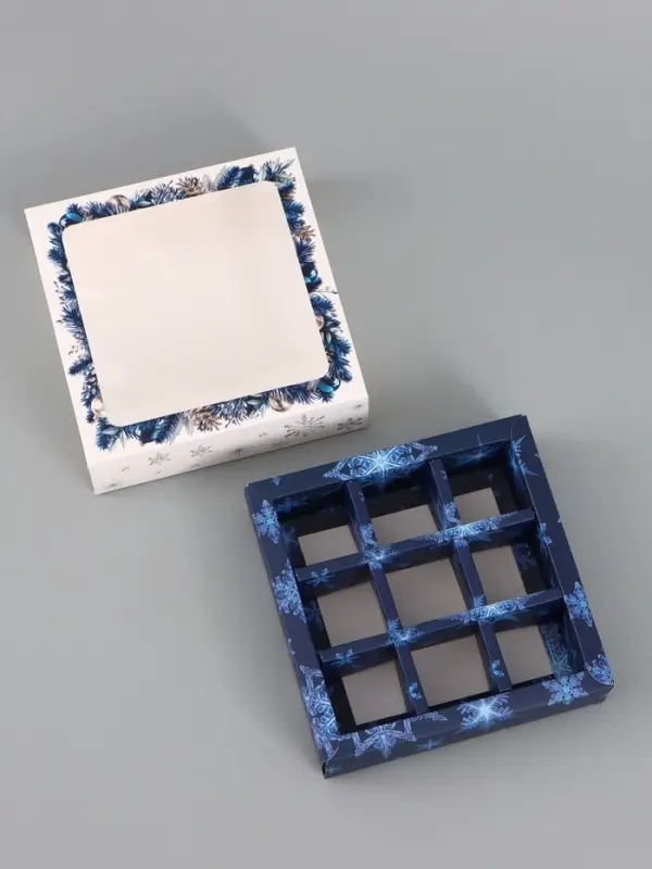 Коробка для 9 конфет &laquo;Голубые мечты&raquo; 14.5&times;14.5&times;3.5 см