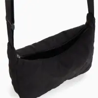 Сумка женская багет на молнии, 30&times;10&times;19 см, чёрная