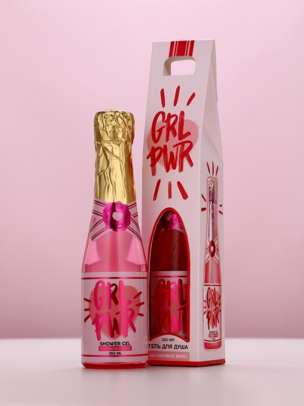 Гель для душа во флаконе шампанское GRL PWR, 250 мл, Новый Год Гель для душа во флаконе шампанское GRL PWR, 250 мл, Новый Год