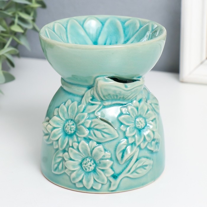 Аромалампа керамика  Аромалампа керамика "Подсолнухи в поле" МИКС 9,8х9,8х11 см