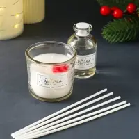 Ногодний ароматический набор "Каштановый пуддинг" свеча + диффузор