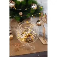 Гирлянда &laquo;Нить&raquo; 5 м роса, IP20, серебристая нить, 50 LED, батарейки CR2032&times;2 (в комплекте), свечение тёплое белое