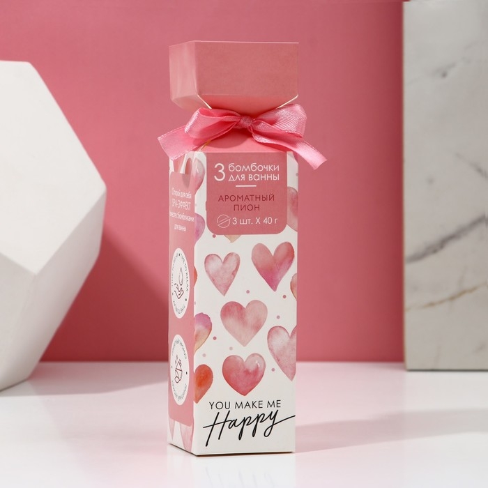 Набор бомбочки для ванны ЧИСТОЕ СЧАСТЬЕ «14 Февраля», 3х40 г