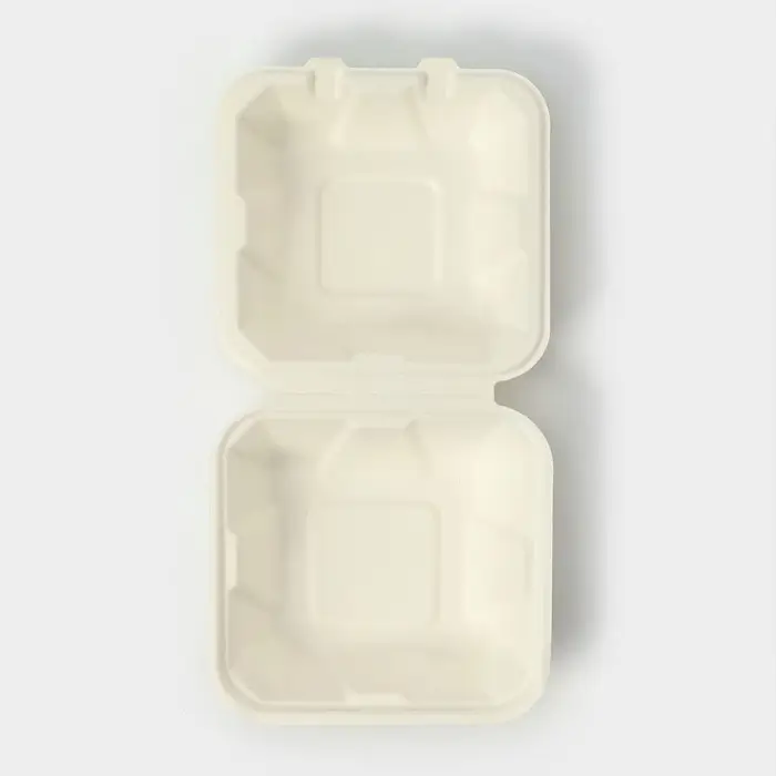 Ланч - бокс, коробка для бенто-торта и бургера, 450 мл, 15.2&times;15.4&times;8.8 см, сахарный тростник