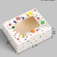 Коробка подарочная складная &laquo;Путевка в сладкую жизнь&raquo;, 10&times;8&times;3.5 см, с окном
