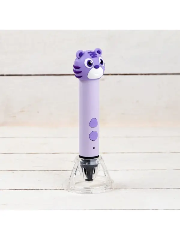 3D ручка Тигрёнок, работа с пластиком PLA, USB кабель питания, фиолетовая