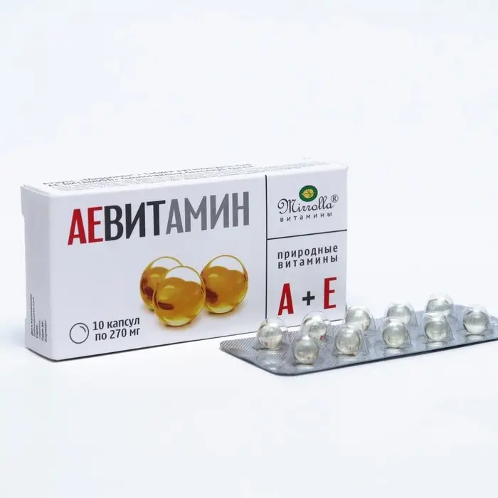 Пищевая добавка Mirrolla &laquo;АЕ ВИТамин&raquo; с природными витаминами, 10 капсул