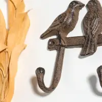 Крючки настенные &laquo;Пять птиц&raquo;, ключница декоративная, чугун, 27.5&times;13&times;4.5 см