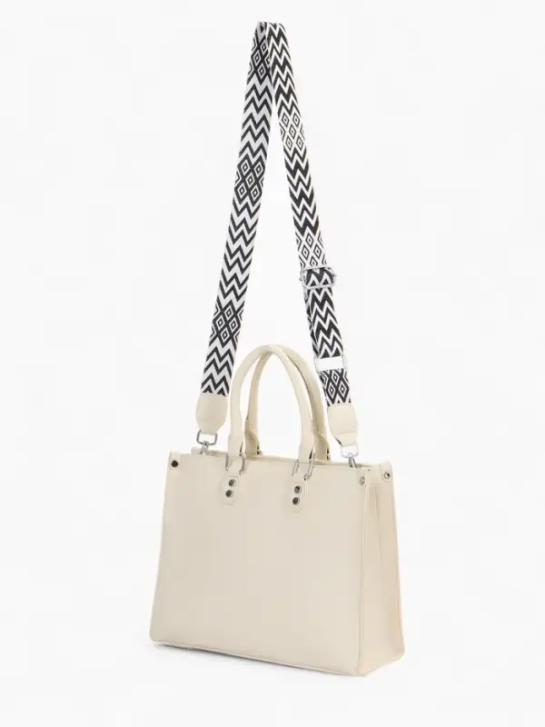 Сумка женская тоут на молнии, 31&times;10.5&times;25 см, белый