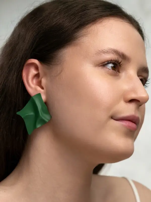 Серьги металл &laquo;Яркость&raquo;, ромб, тёмно-зелёные