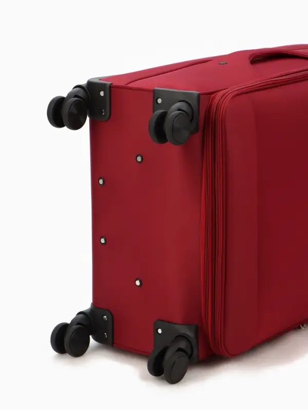 Чемодан на колёсах TEXTURA, кодовый замок, текстильный, с увеличением, 47&times;30&times;78 см, 28", красный
