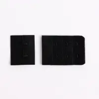 Застёжка для бюстгальтера, 3 ряда 2 крючка, 10 шт., чёрная