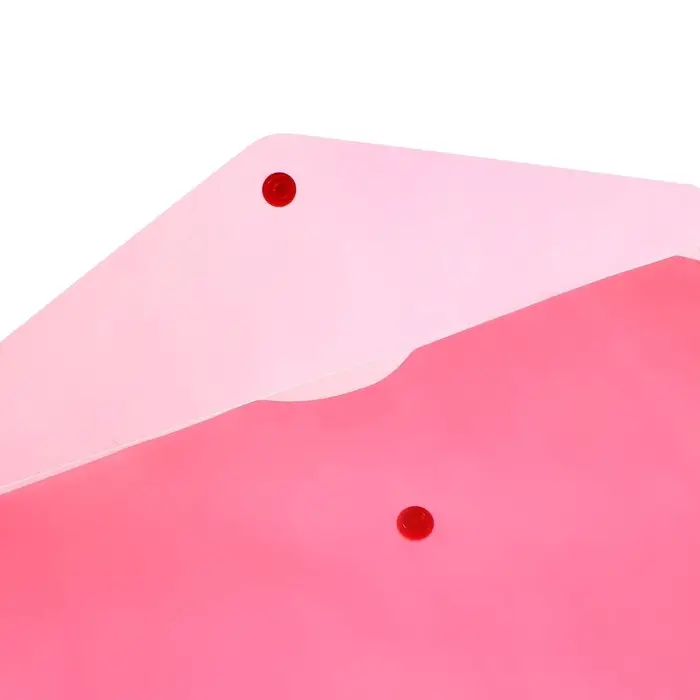 Набор папок-конвертов на кнопке 5 штук, А4, 150 мкм, Calligrata Standard, прозрачные, красные