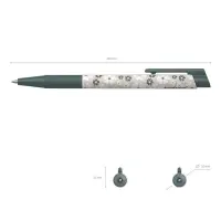 Ручка шариковая автоматическая ErichKrause Natural Life Matic&Grip, узел 0.7 мм, чернила синие, резиновый держатель, покрытие Soft Touch с принтом, МИКС