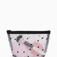 Косметичка дор Сердца, сетка 17*6,5*13,5, отд на молнии, белый Косметичка дор Сердца, сетка 17*6,5*13,5, отд на молнии, белый