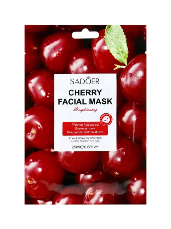 Маска тканевая увлажняющая для лица с экстрактом вишни